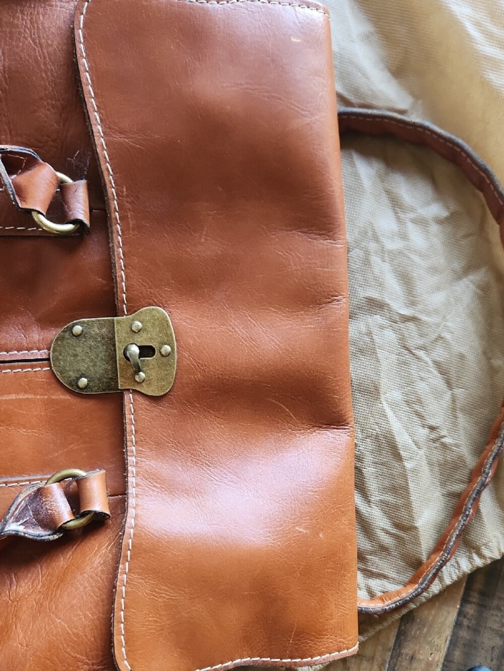 Patricia Nash Brown Leather Tote Handbag - Classic Women's Shoulder Ba/Crossbody - Picture 10 of 12